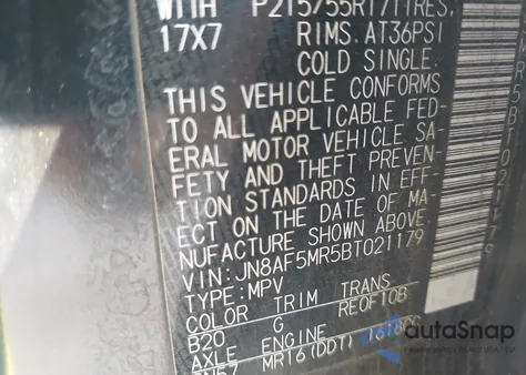 2011 Nissan Juke Sv z USA, uszkodzony, nr VIN JN8AF5MR5BT021179